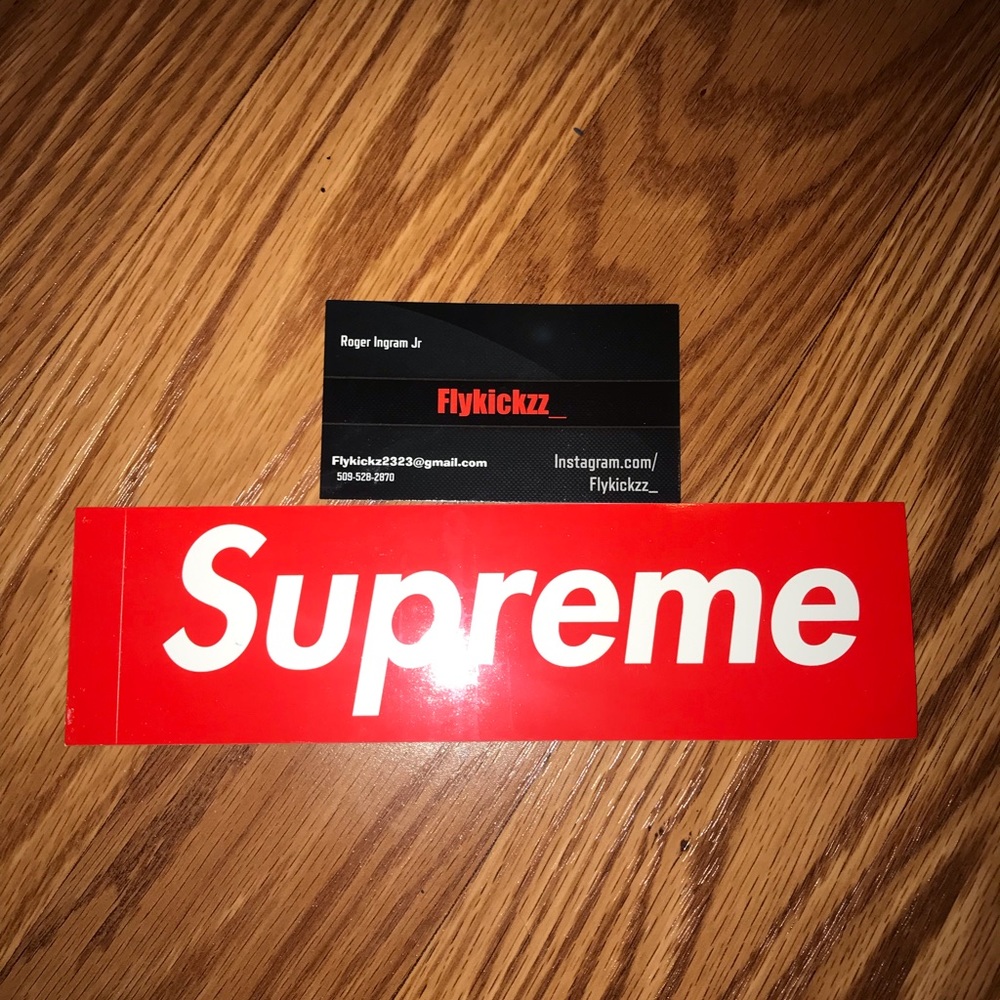 (1) red supreme box logo sticker